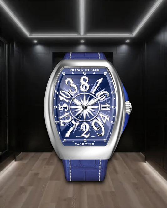 Franck Muller Vanguard Yachting Crazy Hours Steel Blue 44x53.7mm REFV45CHYACHT(BL)