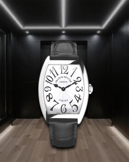 Franck Muller Cintrée Curvex White Black 1752 QZ 25x35mm