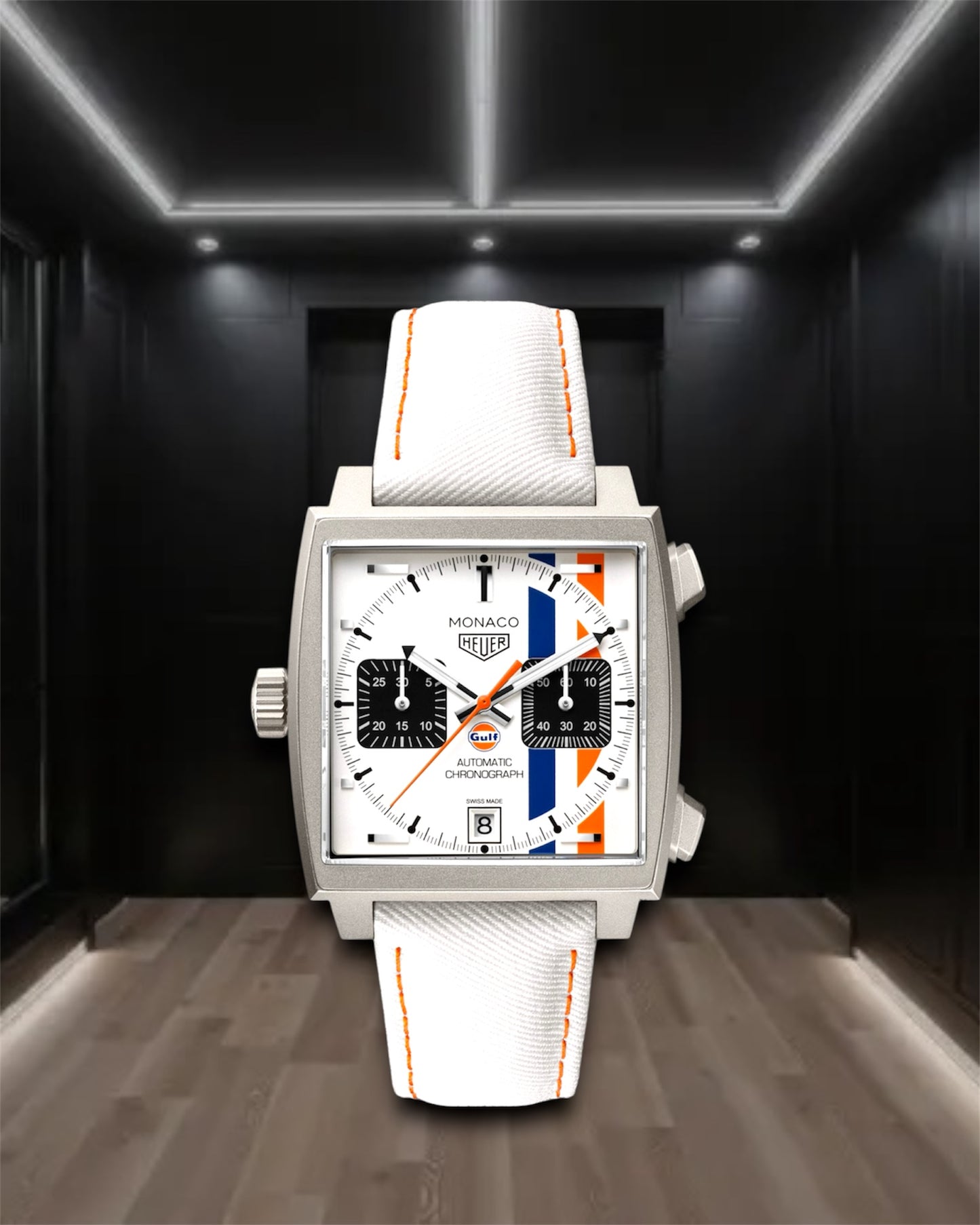 TAG Heuer Monaco Gulf Special Edition White Strap 39mm CAW211R.FC6401