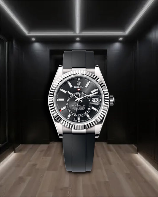 Sky Dweller Oysterflex Steel Case Black Dial 42mm 