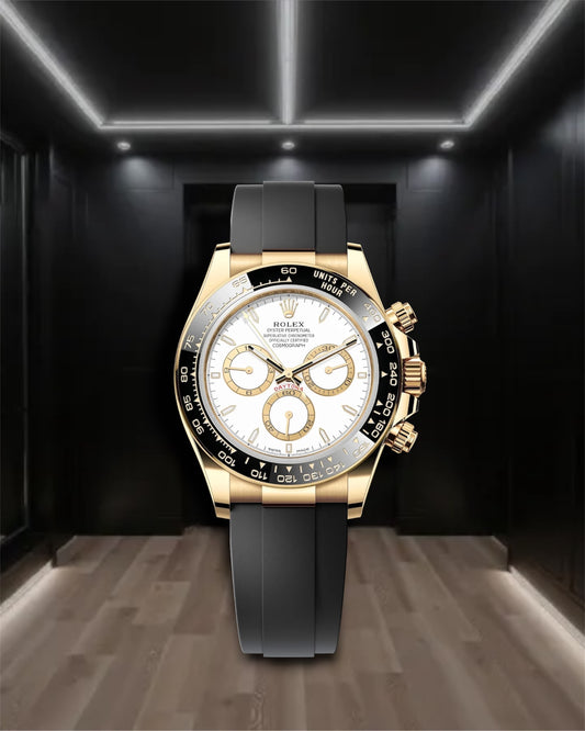 Daytona Cosmograph Oysterflex Gold White Dial