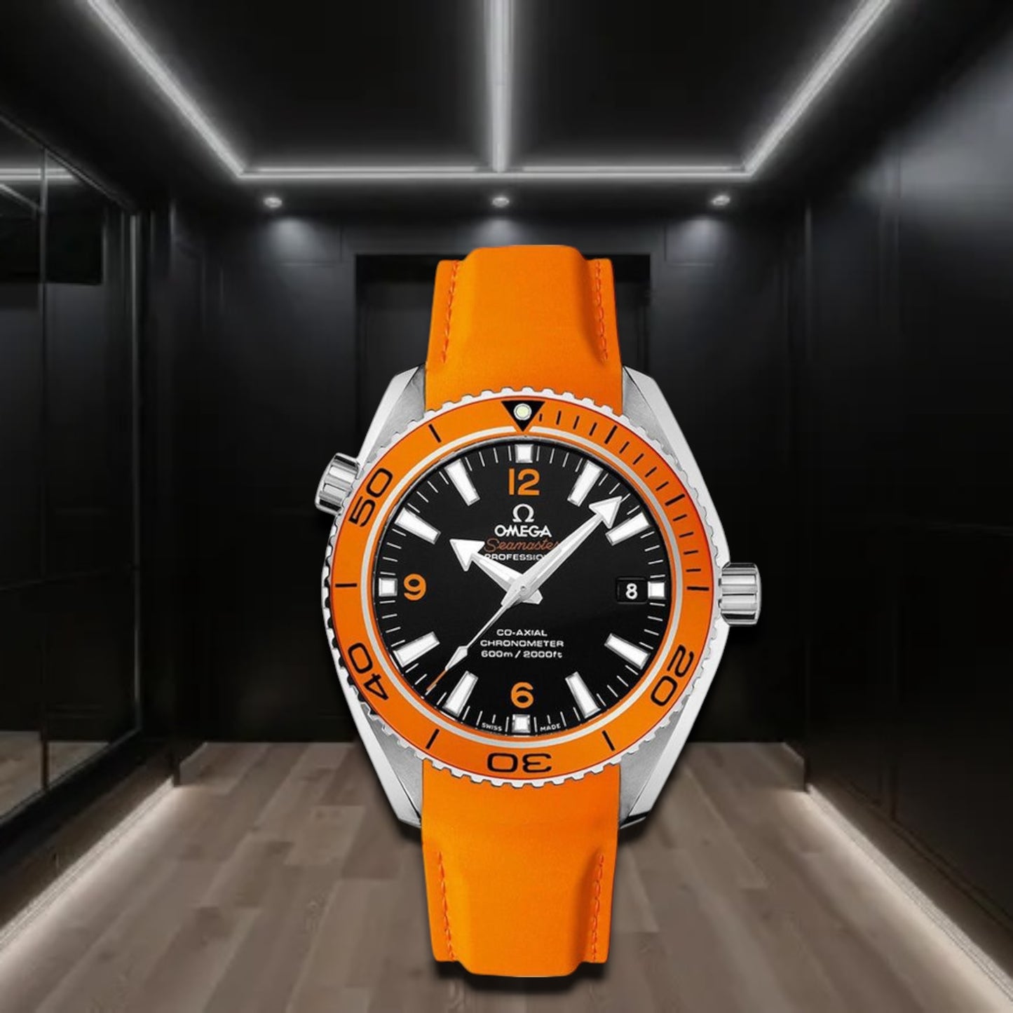Omega Seamaster Planet Ocean 600m Orange Rubber Strap 45.5mm