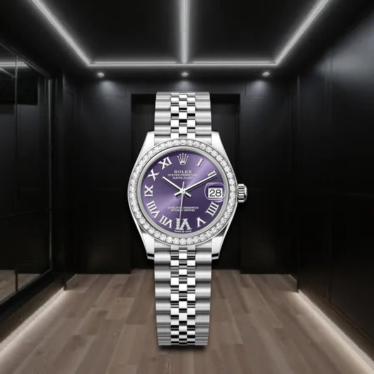Datejust 31mm Steel Purple Dial Diamond Markers