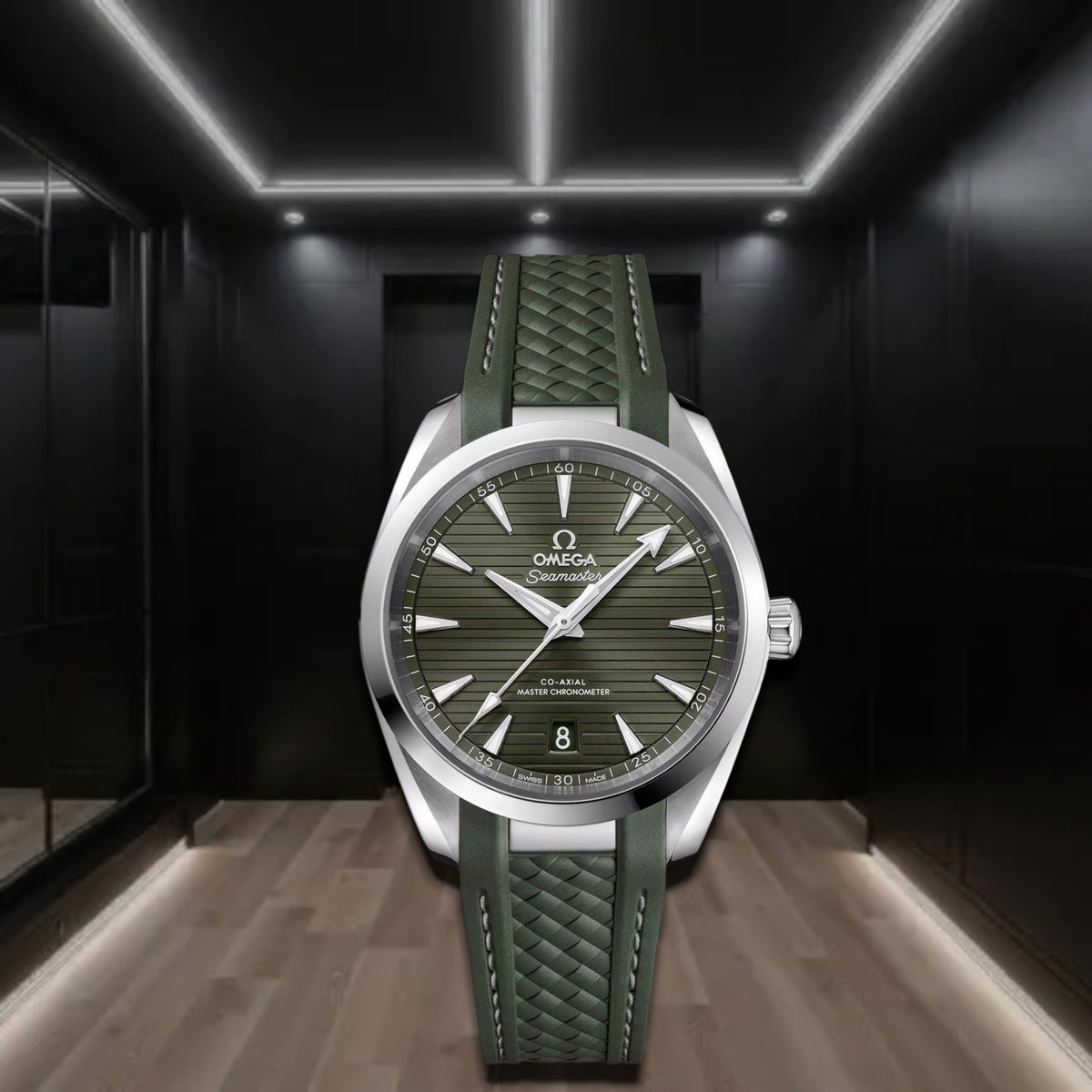 Seamaster Aqua Terra Green Dial Rubber Strap 38mm