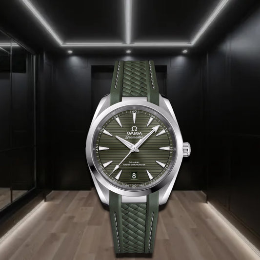Seamaster Aqua Terra Green Dial Rubber Strap 38mm