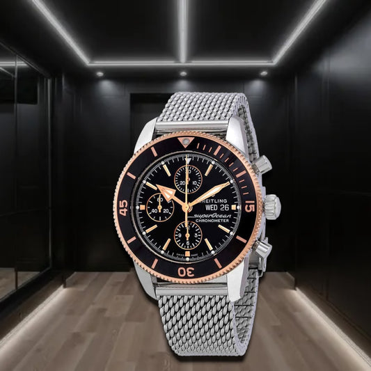Breitling Superocean Heritage Chronograph Steel Bronze Black Dial 44mm