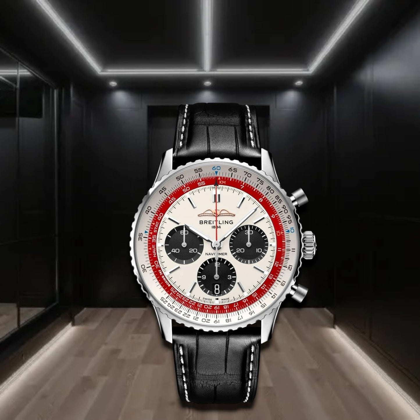 Breitling Navitimer B01 Chronograph "Boeing 747" Leather Strap 43mm