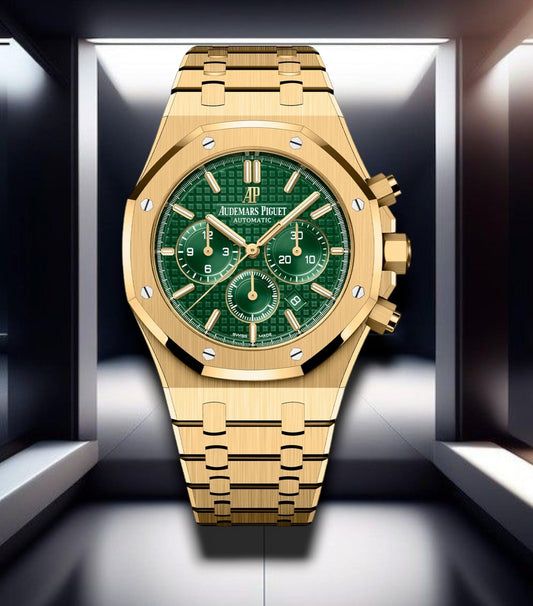 Audemars Piguet Royal Oak Chronograph Gold Green Dial 41mm 