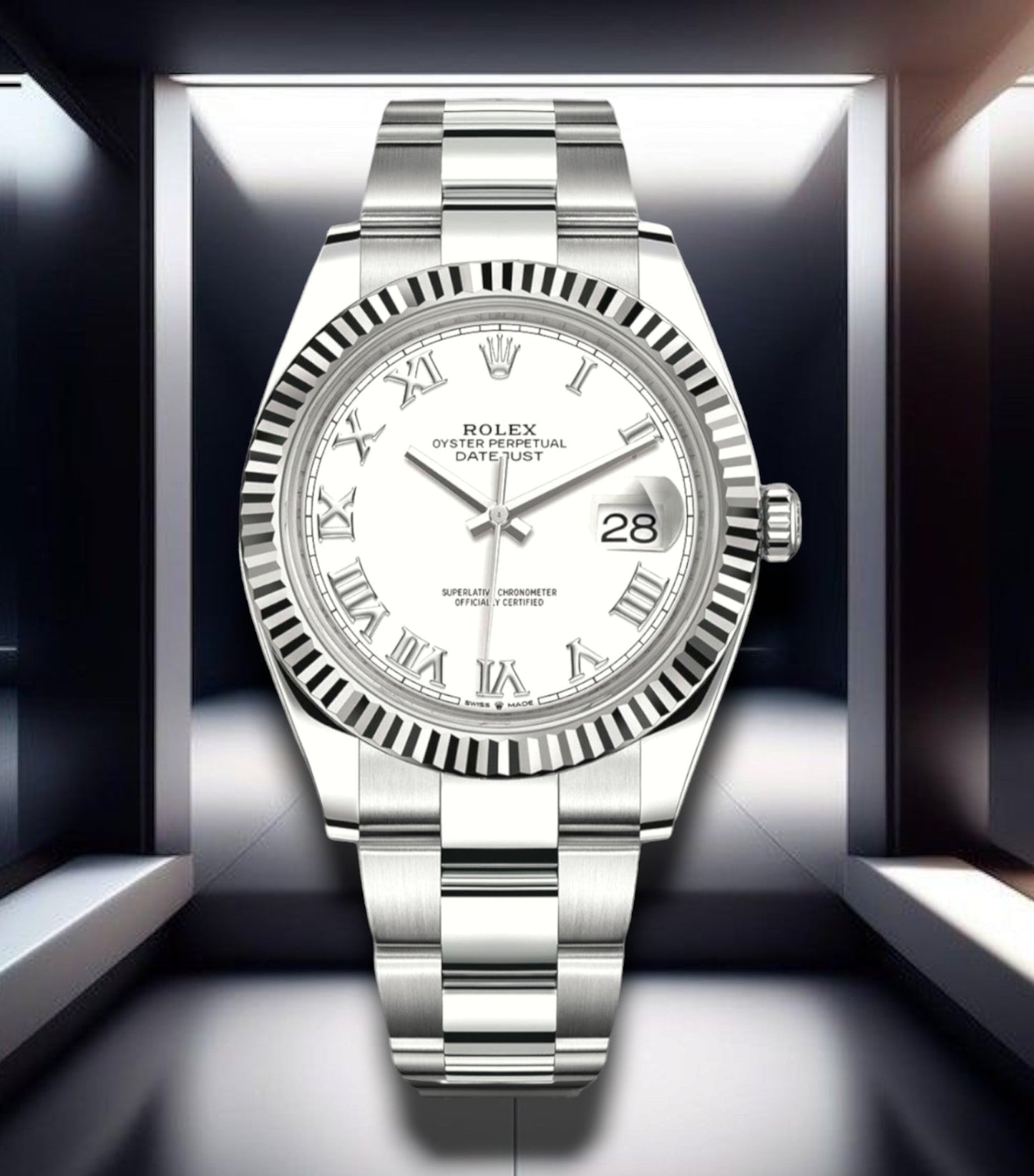 Datejust 41 Steel White Dial Roman Oyster