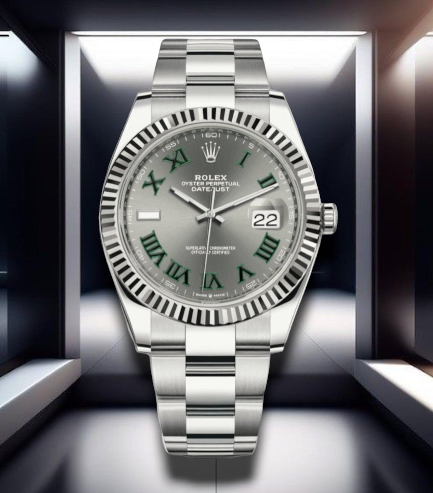 Datejust 41 Steel Roman Wimbledon Oyster