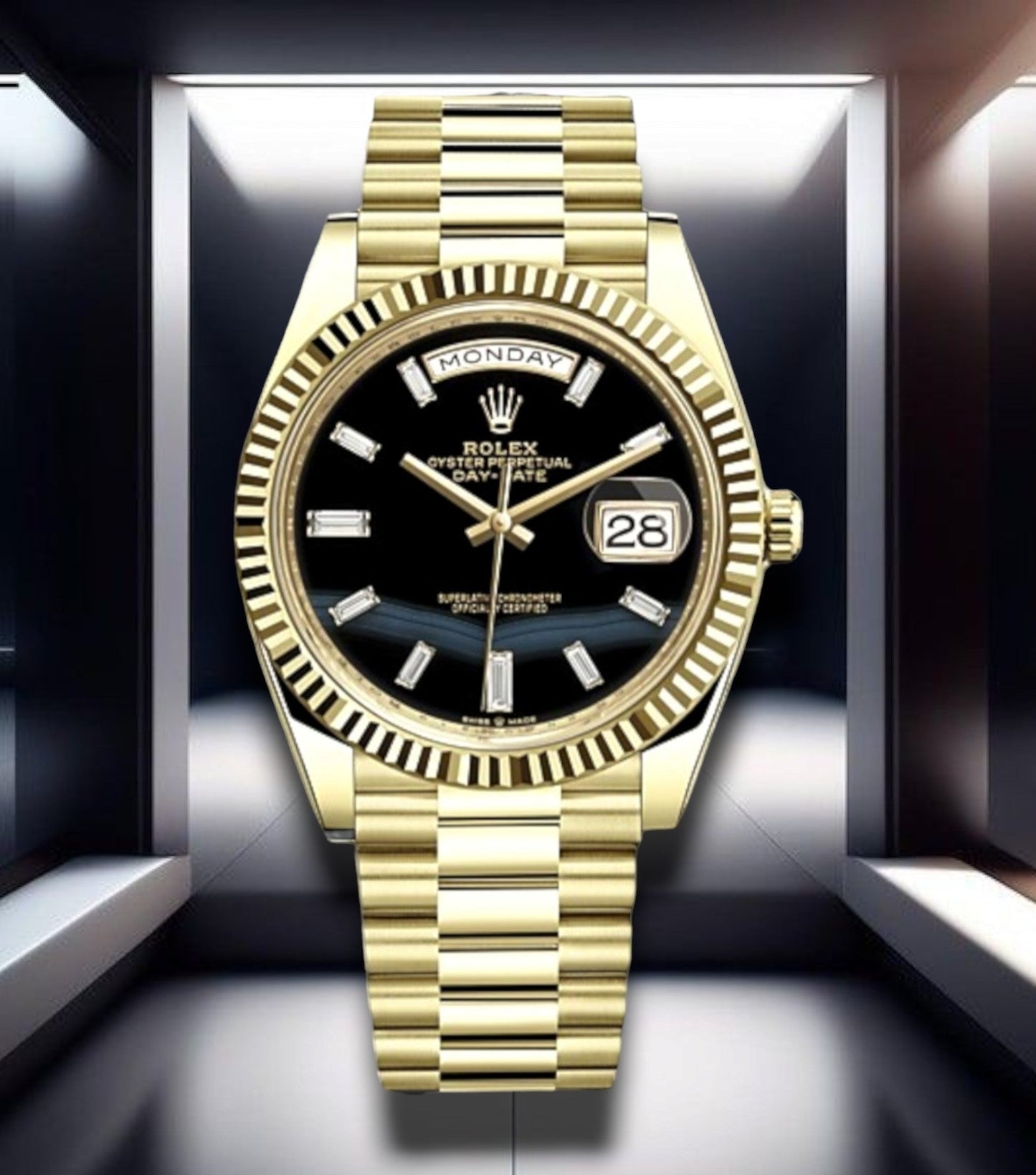 Day-Date Gold Black Dial President 40mm