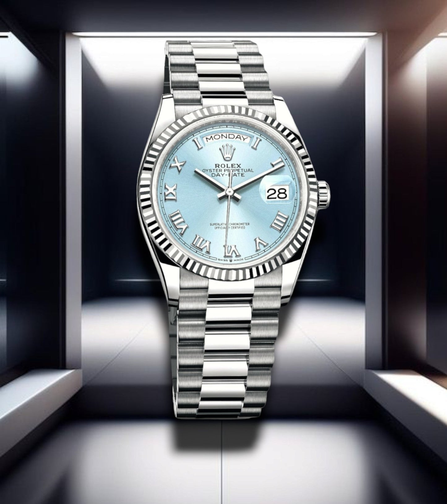 Day-Date Ice Blue Roman Dial 41mm President