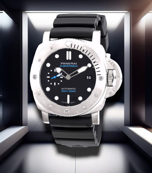 Panerai Submersible Quaranta Quattro Steel Case Black Dial 44mm