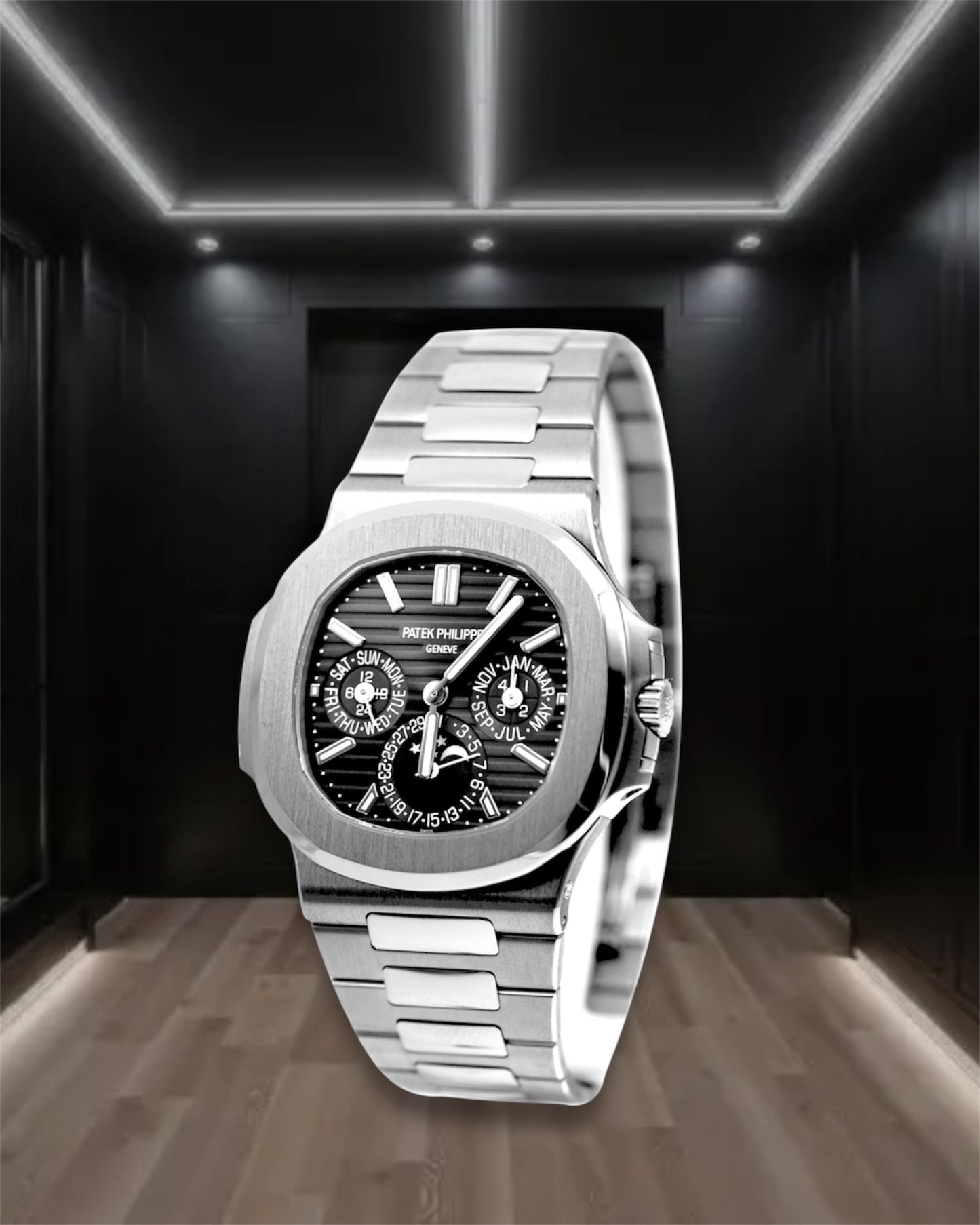 Patek Philippe Nautilus Moon Phase Steel Black Dial 40.5mm 5712/1A-001