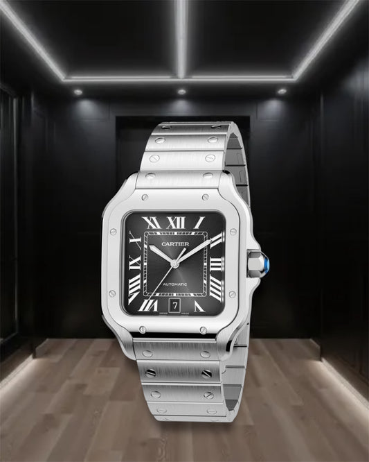 Cartier Santos De Cartier Large Steel Black Dial 40mm