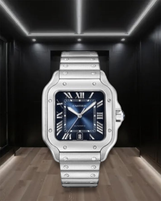 Cartier Santos De Cartier Large Steel Blue Dial 40mm