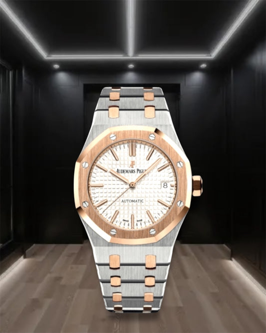 Audemars Piguet Royal Oak Selfwinding Steel & Rose Gold White Dial 41mm