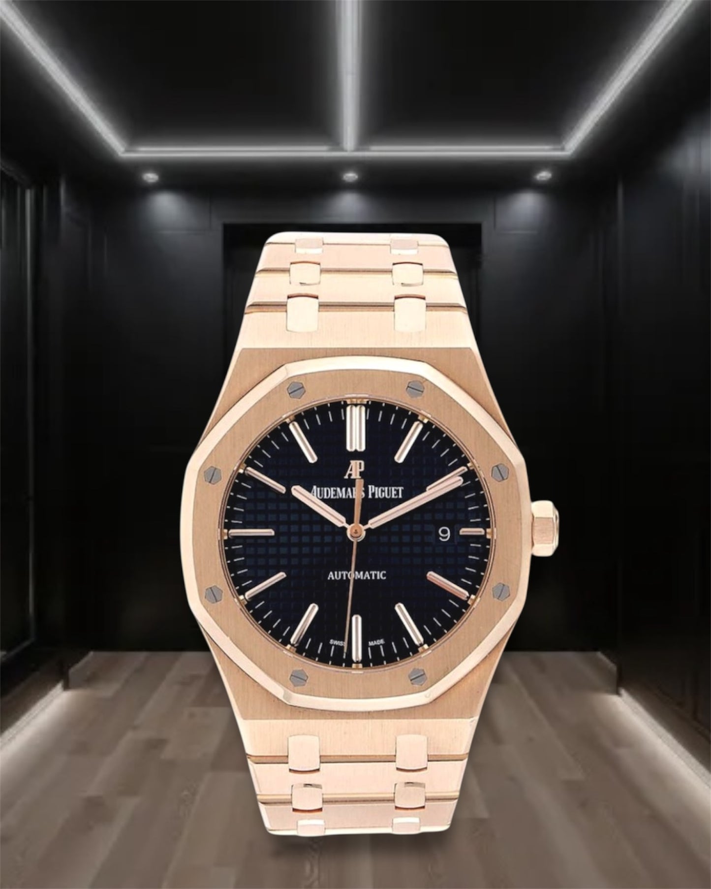 Audemars Piguet Royal Oak Selfwinding Pink Gold Black Dial Dial 41mm