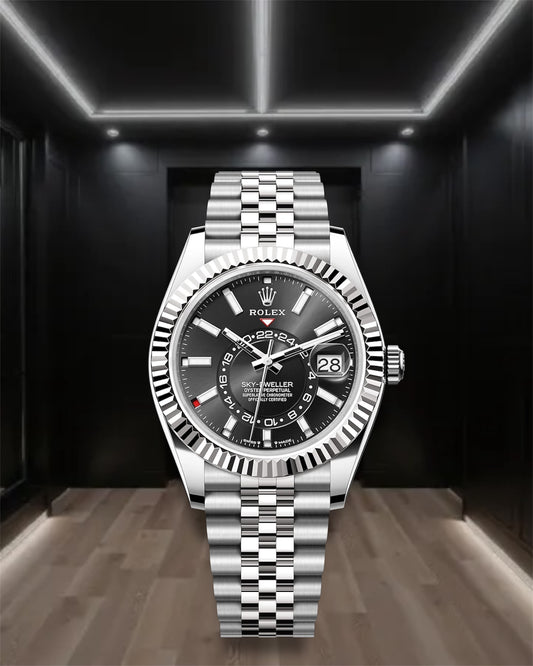Sky Dweller Steel Black Dial Jubilee 42mm