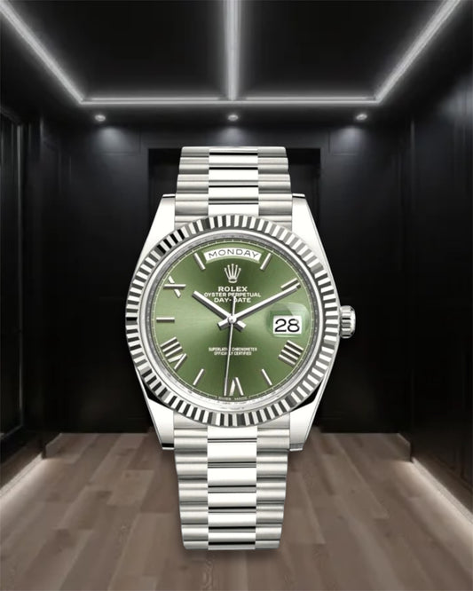 Day-Date Steel Olive Green Dial 40mm