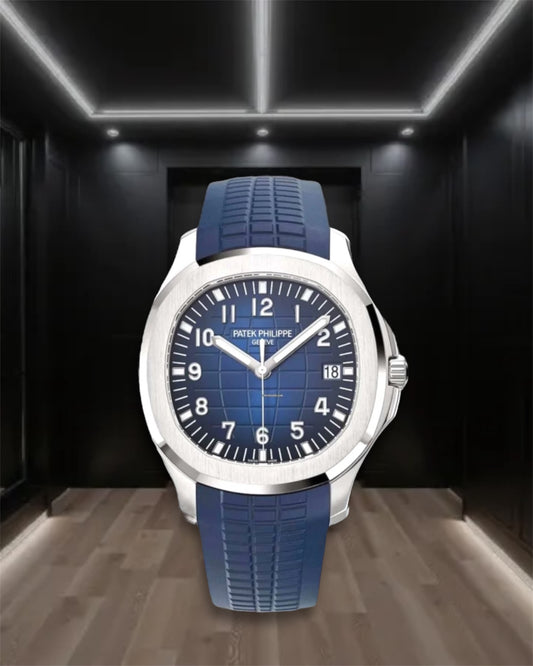 Patek Philippe Aquanaut 5168G Steel Case Blue Dial Blue Rubber Strap 42.2mm