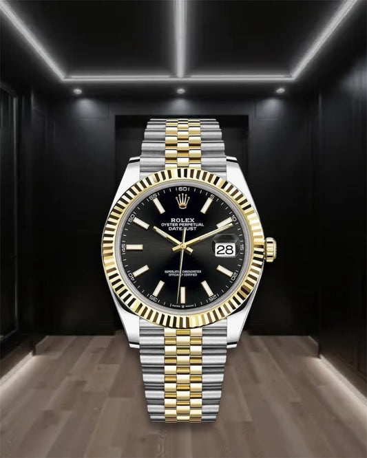 Datejust 41 Two Tone Black Stick Dial Jubilee