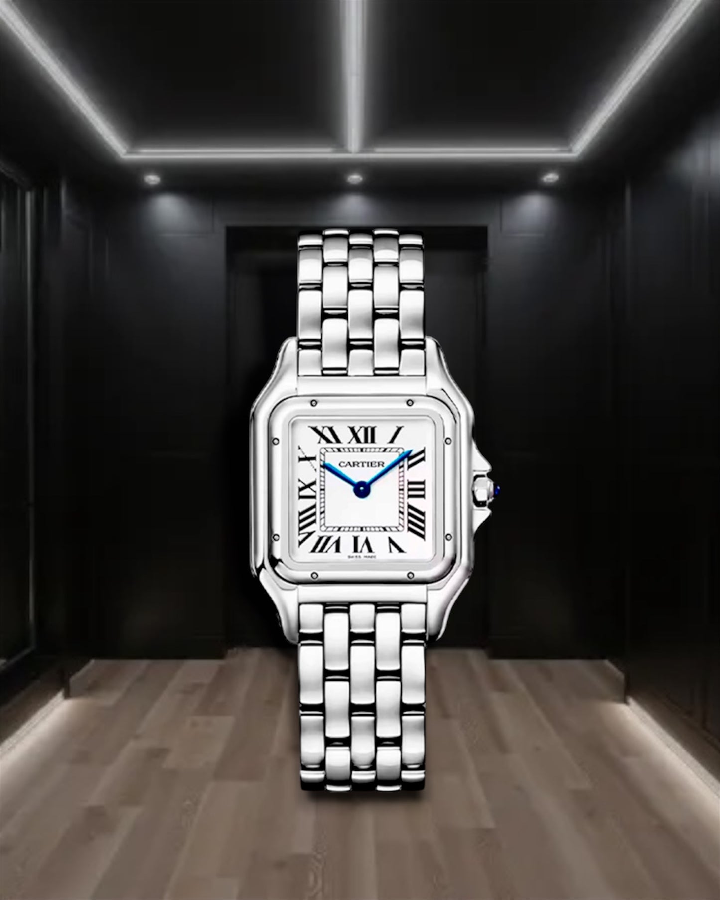 Cartier Panthere Steel Black Dial 22mm 
