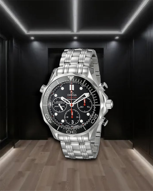 Omega Seamaster Diver 300M Co-Axial Chronograph Steel Black Dial 42mm