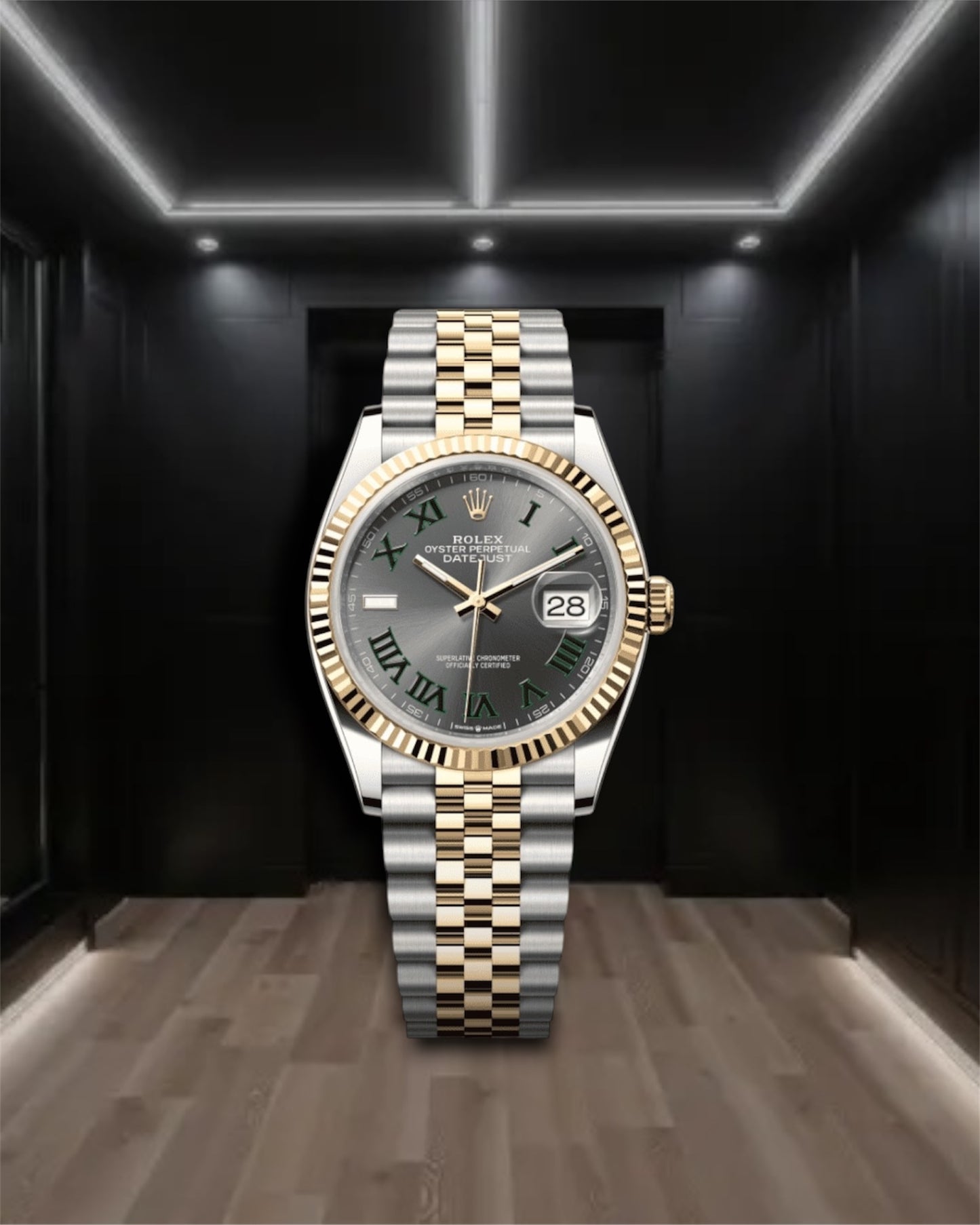 Datejust 36 Wimbledon Roman Two-Tone Yellow Gold Jubilee