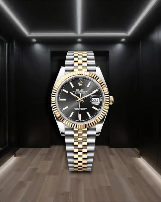 Datejust 36 Two Tone Yellow Gold Black Dial Jubilee