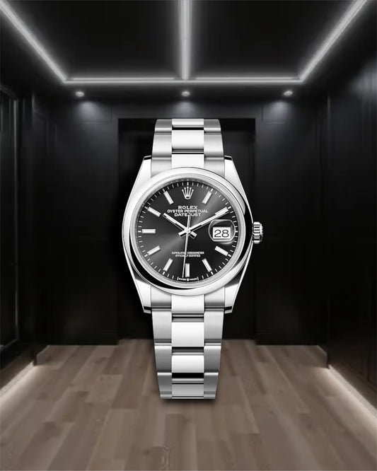Datejust 36 Steel Black Dial Smooth Bezel Oyster