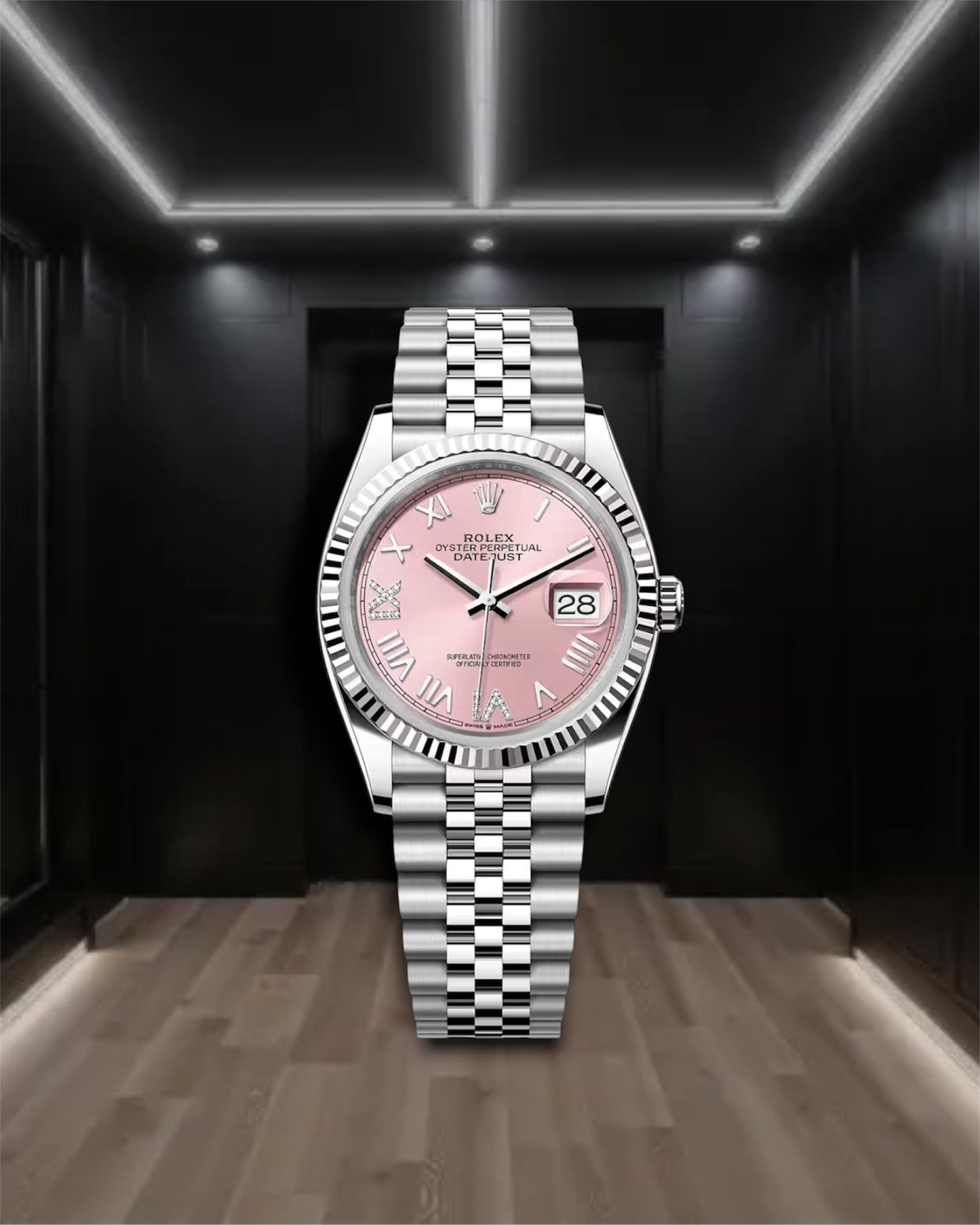 Day-Date Pink Roman Dial 36mm Jubilee