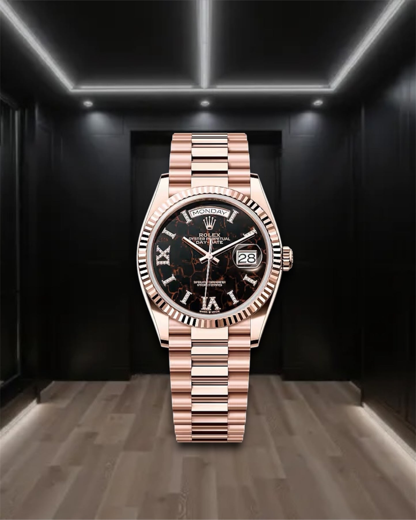 Day-Date Everose Gold Eisenkiesel Dial President 36mm