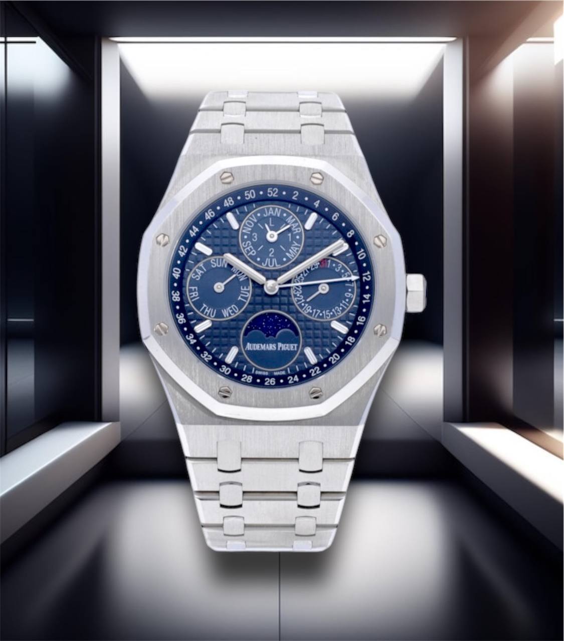 Audemars Piguet Royal Oak Perpetual Calendar Blue "Grande Tapisserie" Dial 41mm 