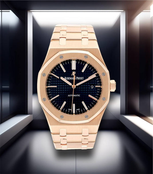 Audemars Piguet Royal Oak Selfwinding Pink Gold Black Dial 41mm