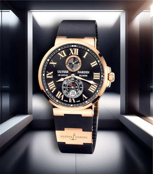 Ulysse Nardin Marine Maxi Chronometer Black Rose Gold 43mm