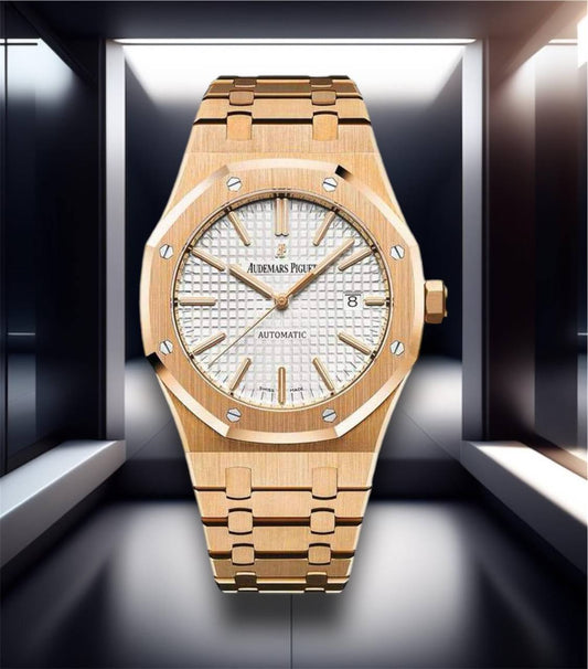 Audemars Piguet Royal Oak Selfwinding Pink Gold White Dial 41mm