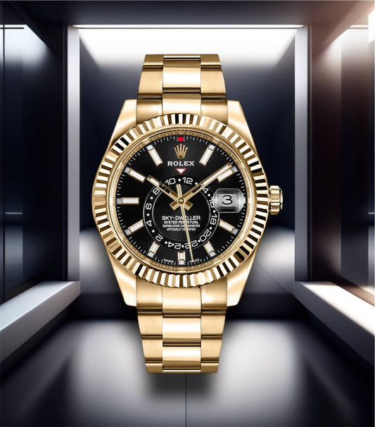 Sky Dweller Gold Black Dial Oyster 42mm