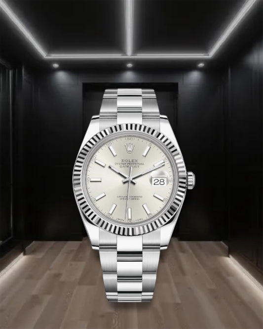 Datejust 41 Steel Fluted Silver Dial Oyster