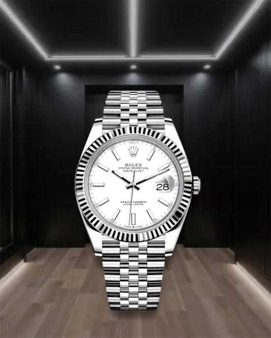 Datejust 41 Steel White Dial Stick Markers Jubilee