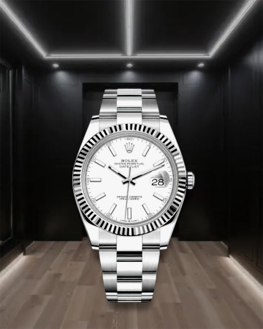 Datejust 41 Steel White Dial Stick Markers Oyster